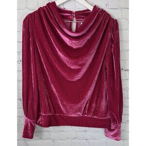 NWT ANTHROPOLOGIE x BTFL-life Women's Medium Velvet Pullover Blouse Pink $78.00